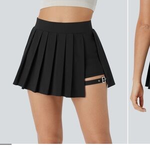 HALARA Black Skater Mini Skirt Pleated Athletic